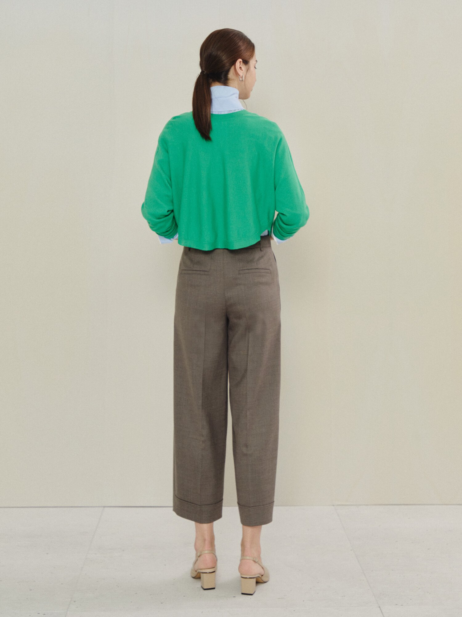 클린 슬림 라인 스트레이트 팬츠 (SEPIA GREY)