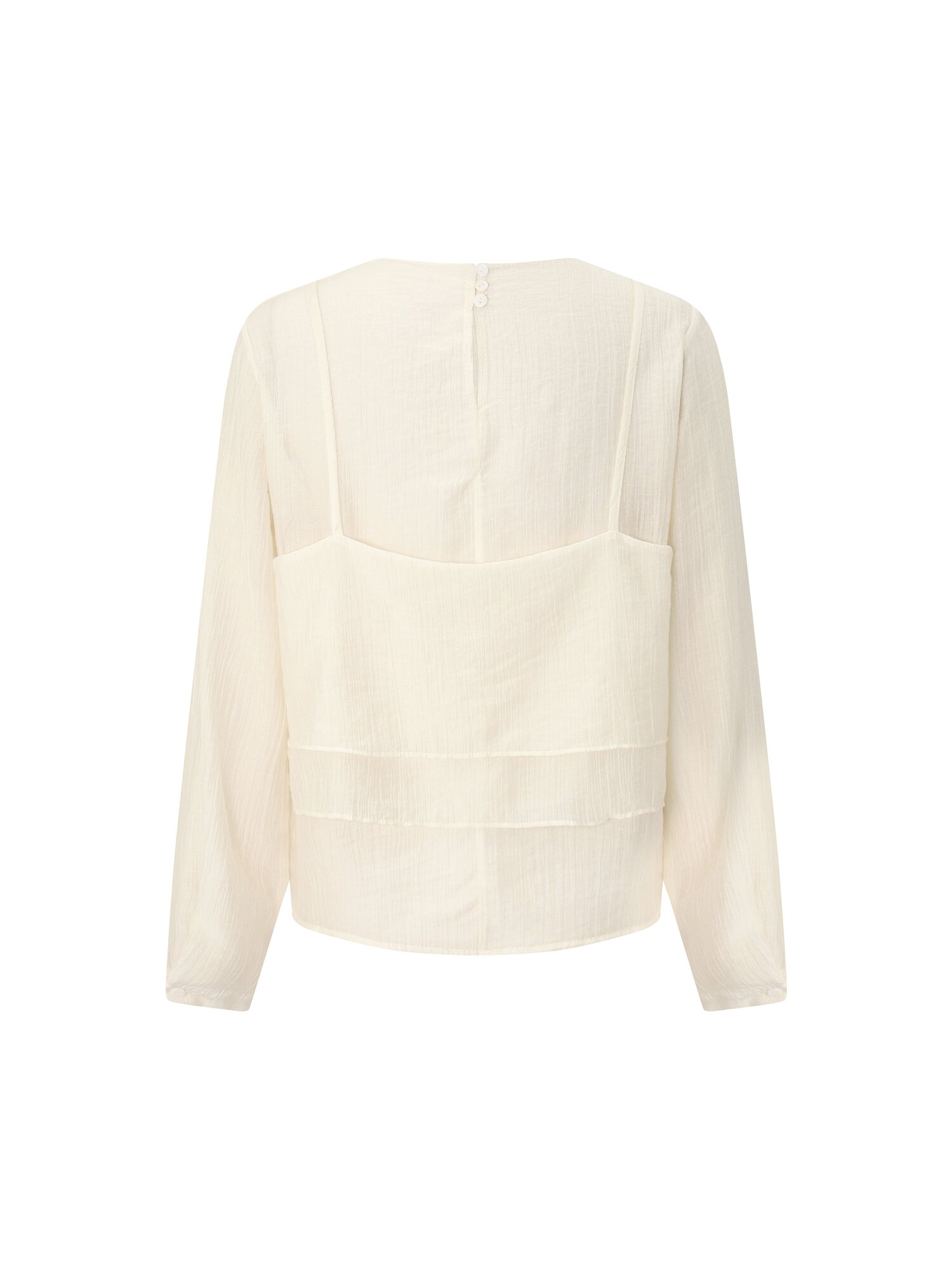 뷔스티에 라운드넥 블라우스 (CREAM)