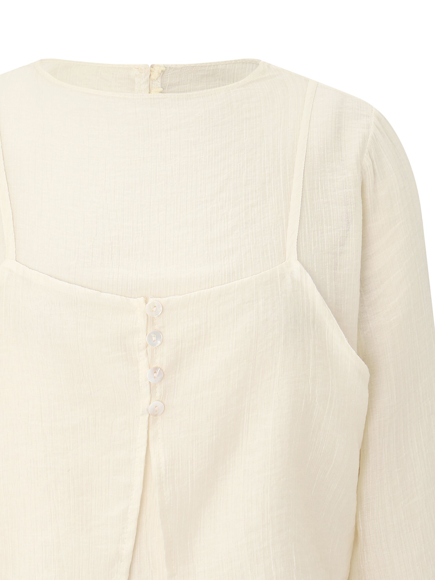 뷔스티에 라운드넥 블라우스 (CREAM)