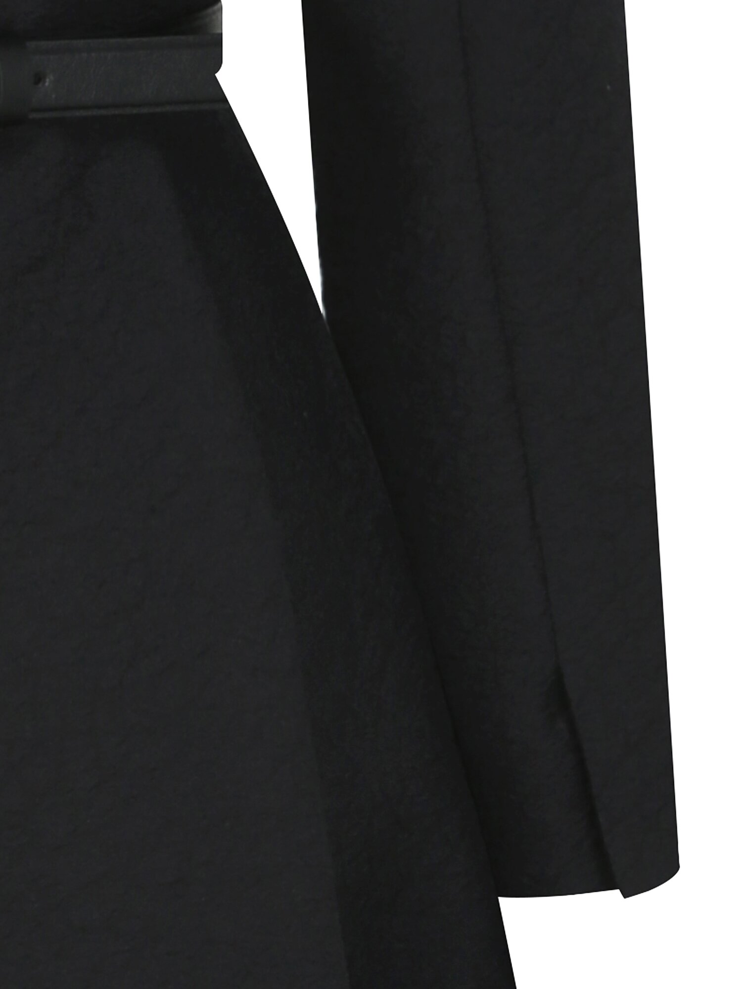 자카드 반집업 칼라 플레어 원피스 (BLACK)