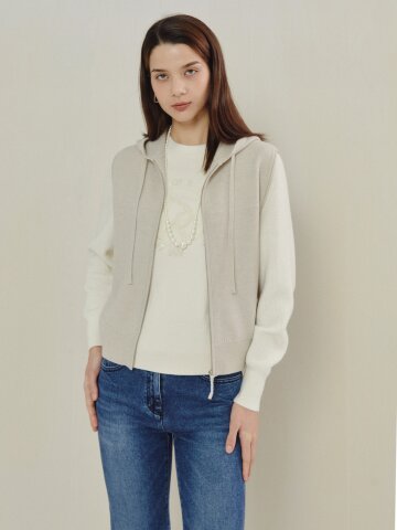 라이트 니트 후디드 베스트 