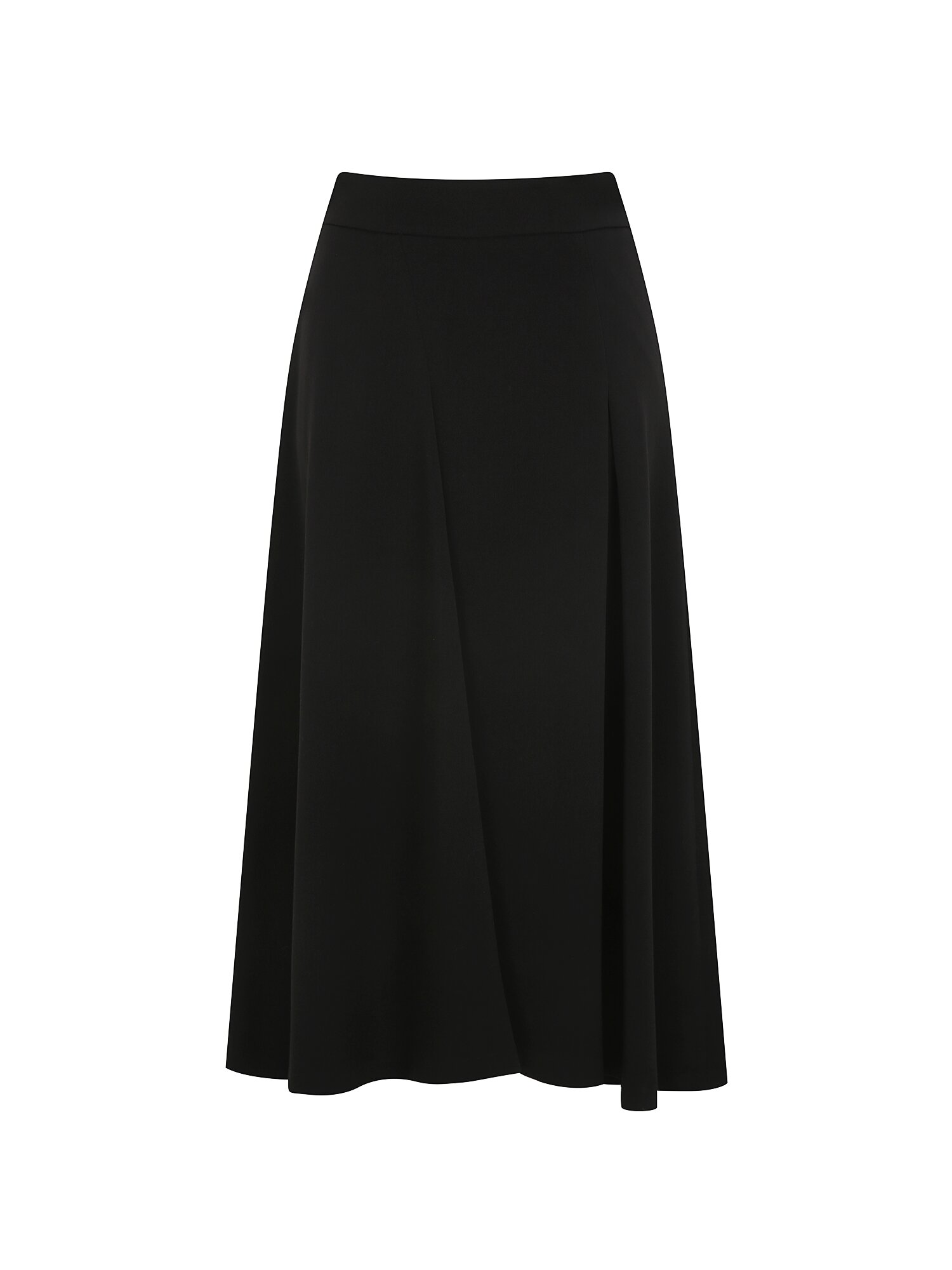 언밸런스 턱 플레어 스커트 (BLACK)