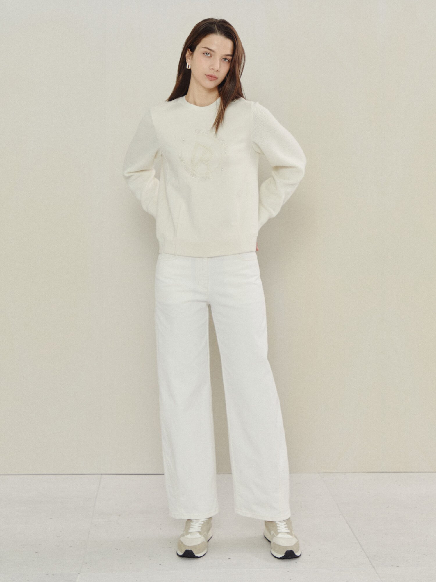 클린 핏 코튼 데일리 팬츠 (IVORY)