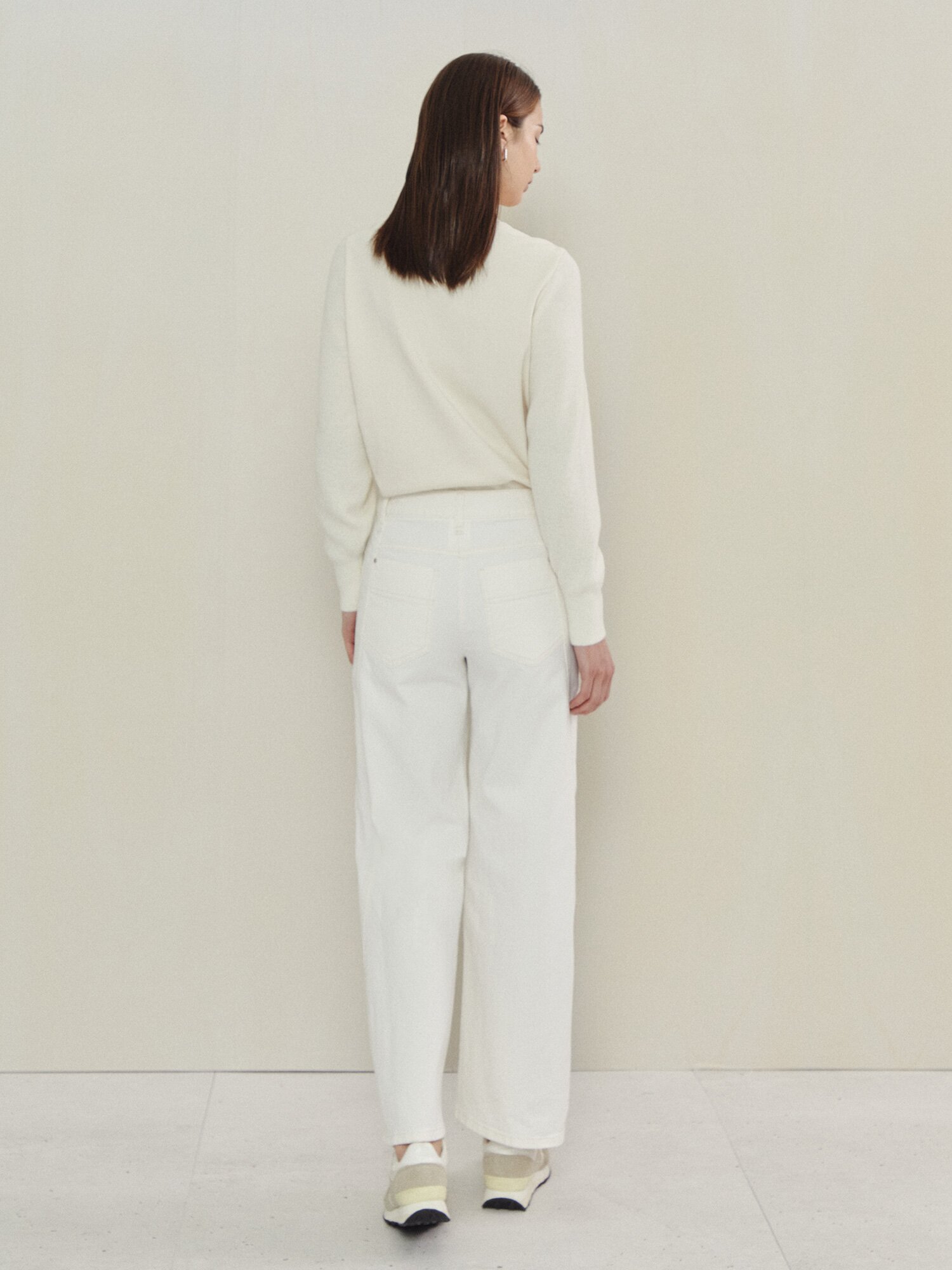 클린 핏 코튼 데일리 팬츠 (IVORY)