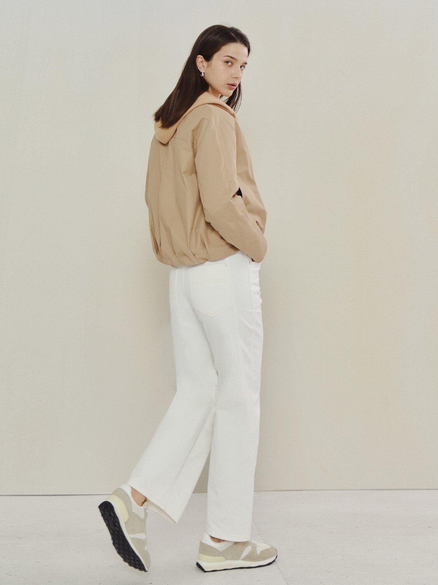 클린 핏 코튼 데일리 팬츠 (IVORY)