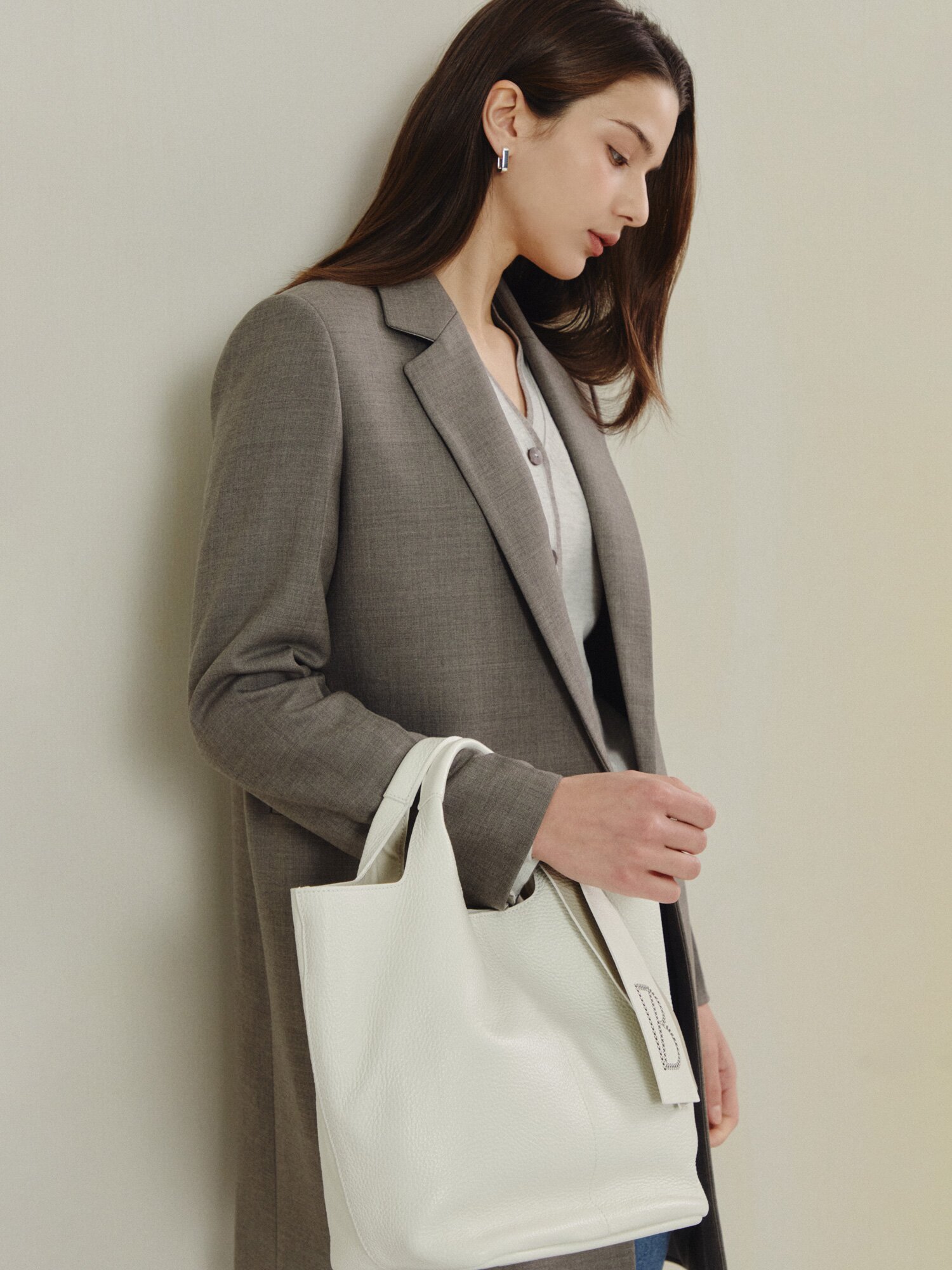 에센셜 테일러드 싱글 재킷 (TAUPE GREY)