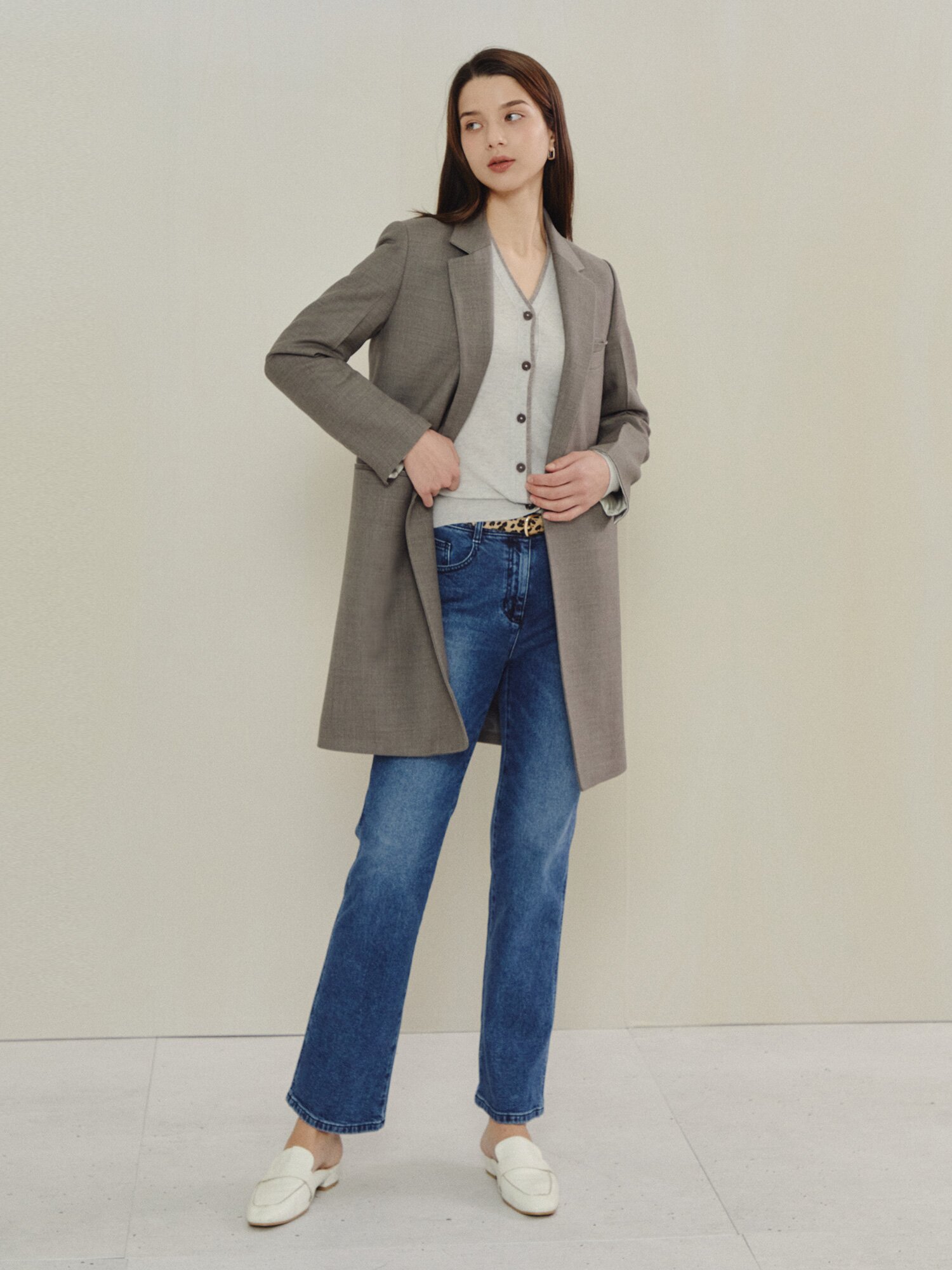 에센셜 테일러드 싱글 재킷 (TAUPE GREY)