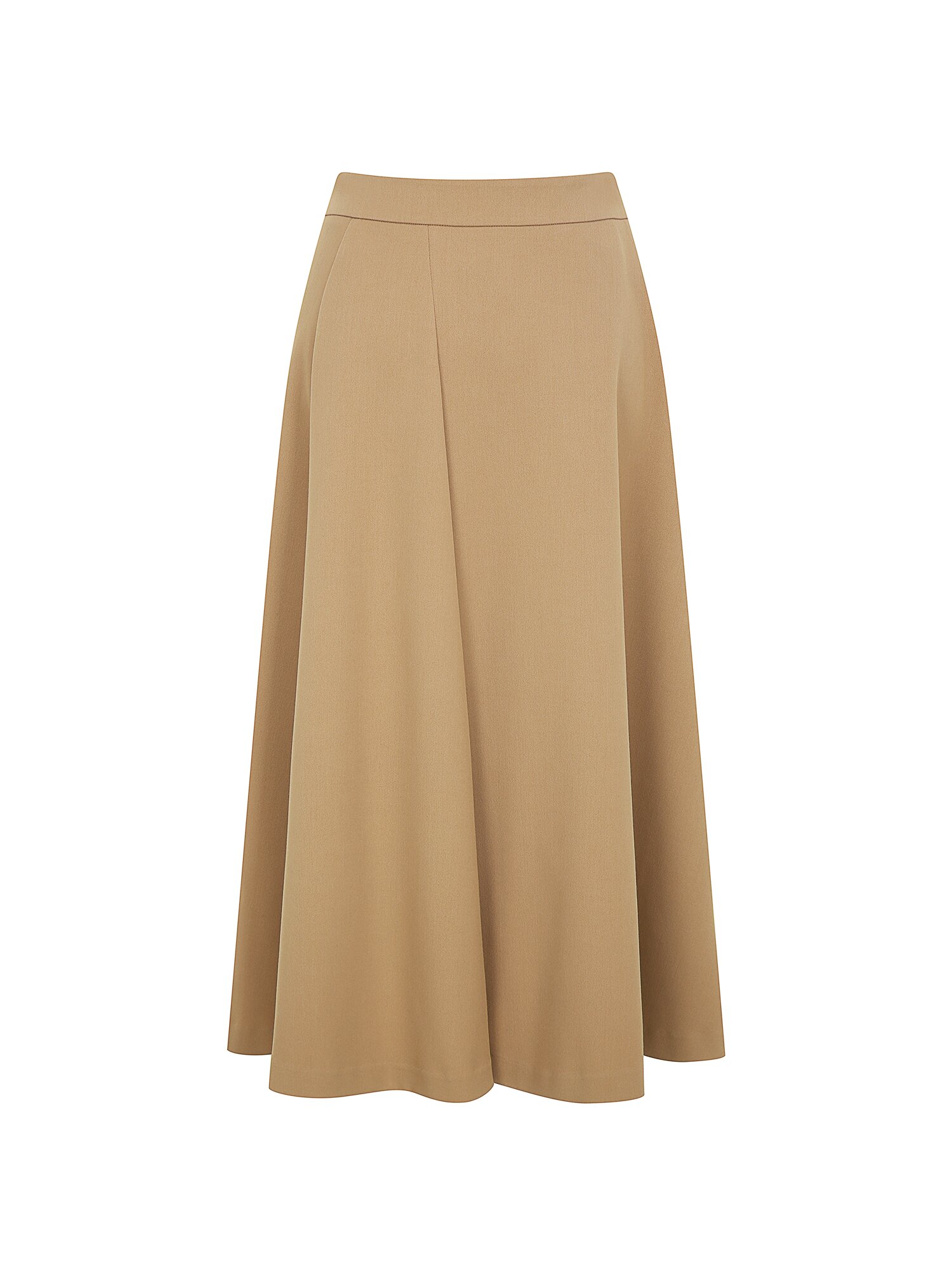 언밸런스 턱 플레어 스커트 (BEIGE)