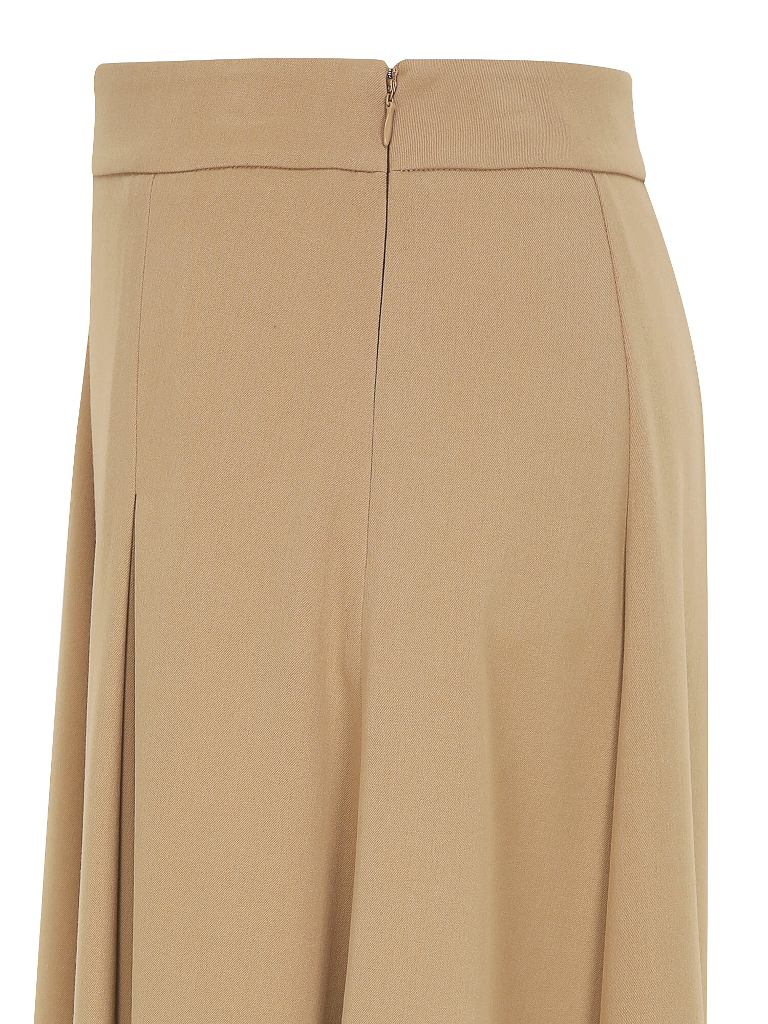 언밸런스 턱 플레어 스커트 (BEIGE)