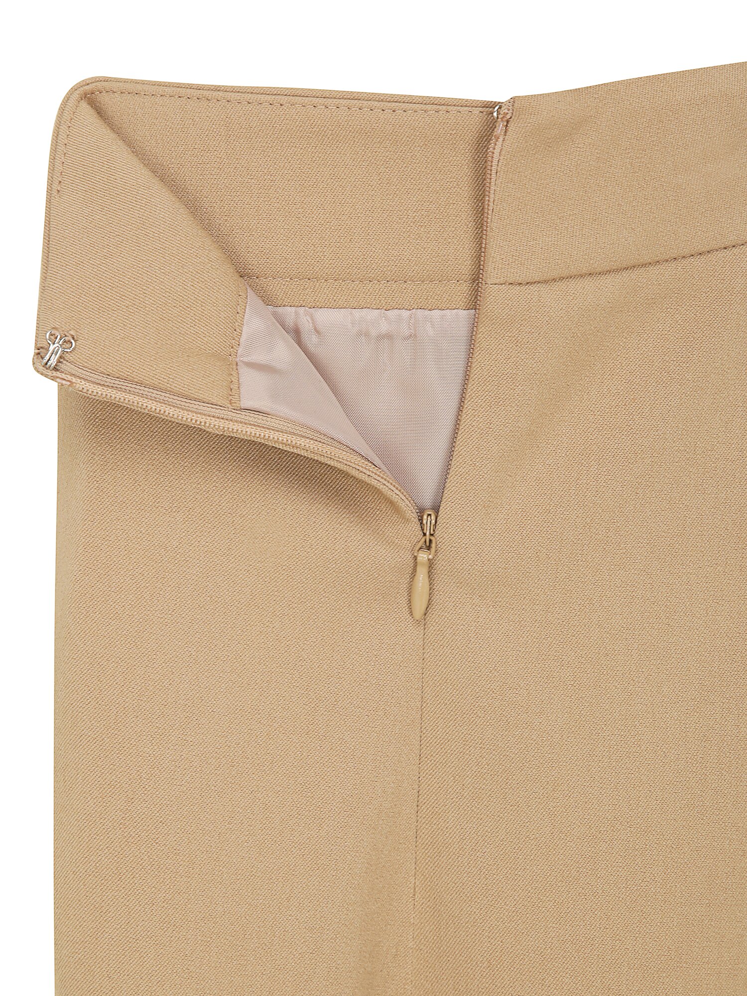 언밸런스 턱 플레어 스커트 (BEIGE)