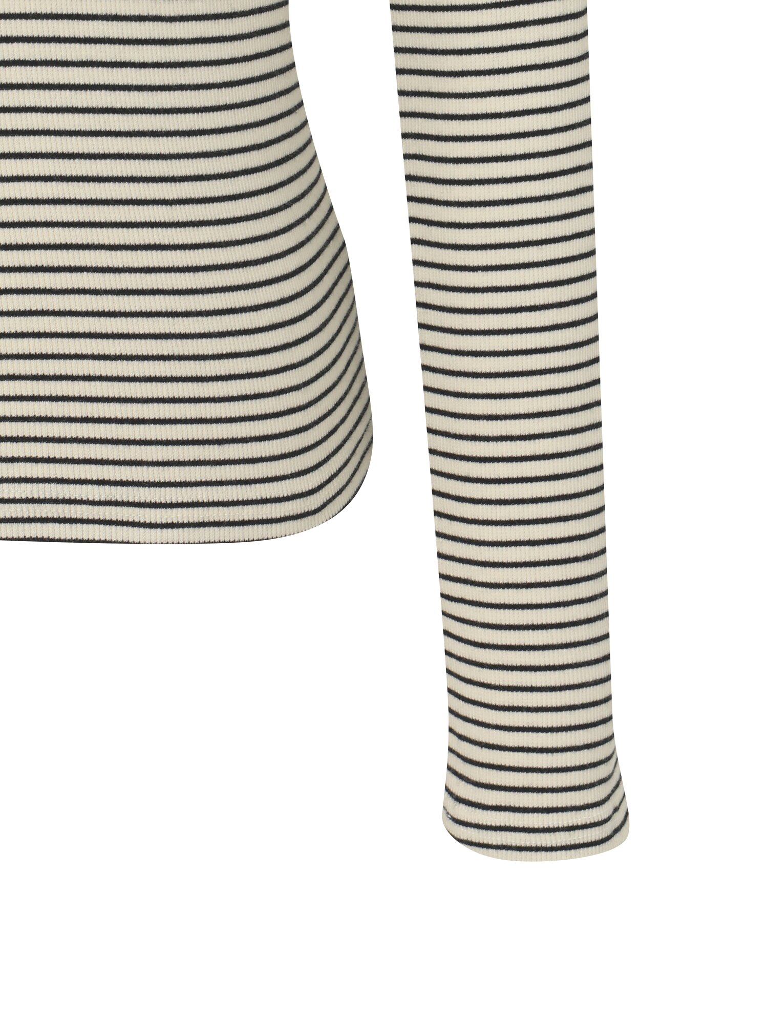 자수 포인트 스트라이프 티셔츠 (IVORY)