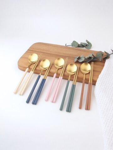 보겐 몽블랑 피노 골 한식 수저 1인 세트 5color
