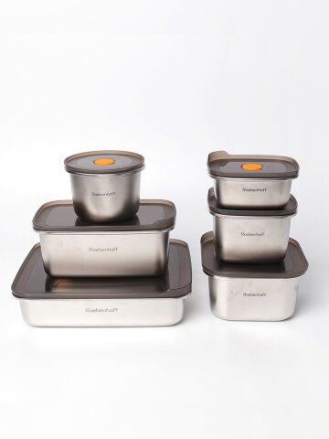 레벤호프 스텐 밀폐용기 실속 세트 6종 냉동밥 야채 보관 찬통