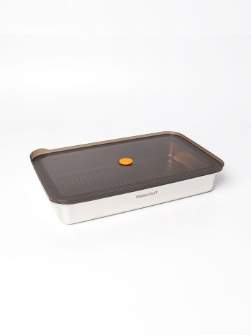 레벤호프 스텐 밀폐 용기 수박 과일 야채 보관 2500ml 전자렌지 통 사각 바트 스텐 316