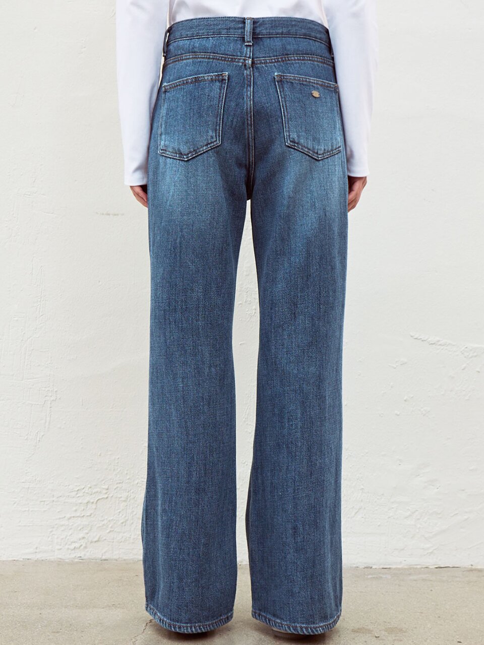 Relaxed boots cut denim - Mid blue
