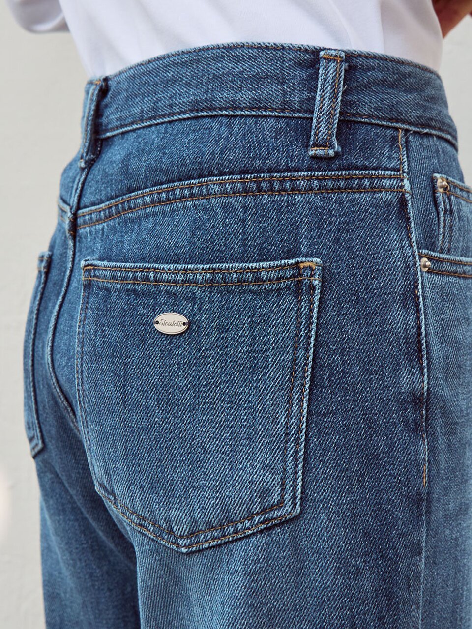 Relaxed boots cut denim - Mid blue