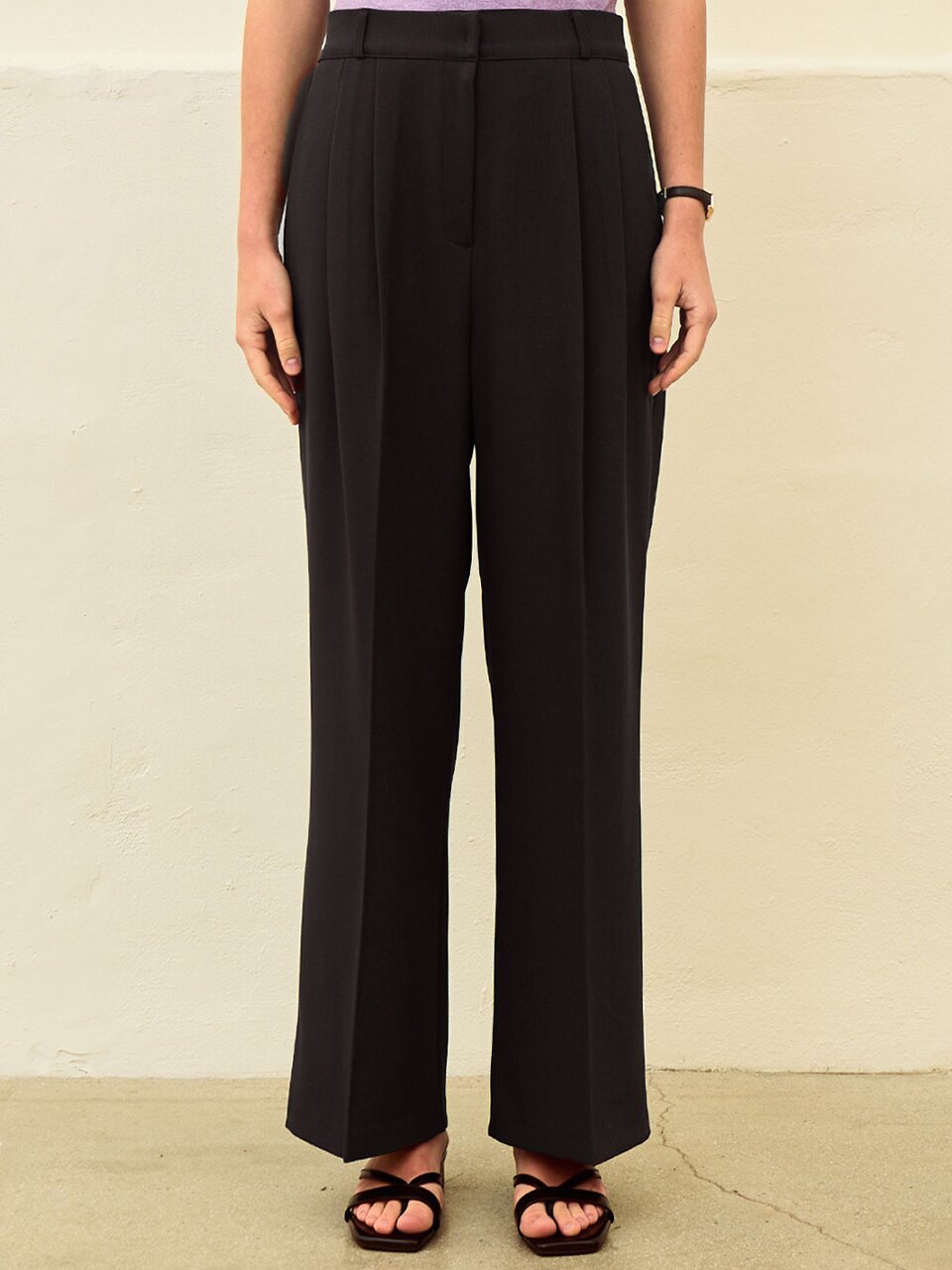 Relax pintuck wide pants_3 Colors