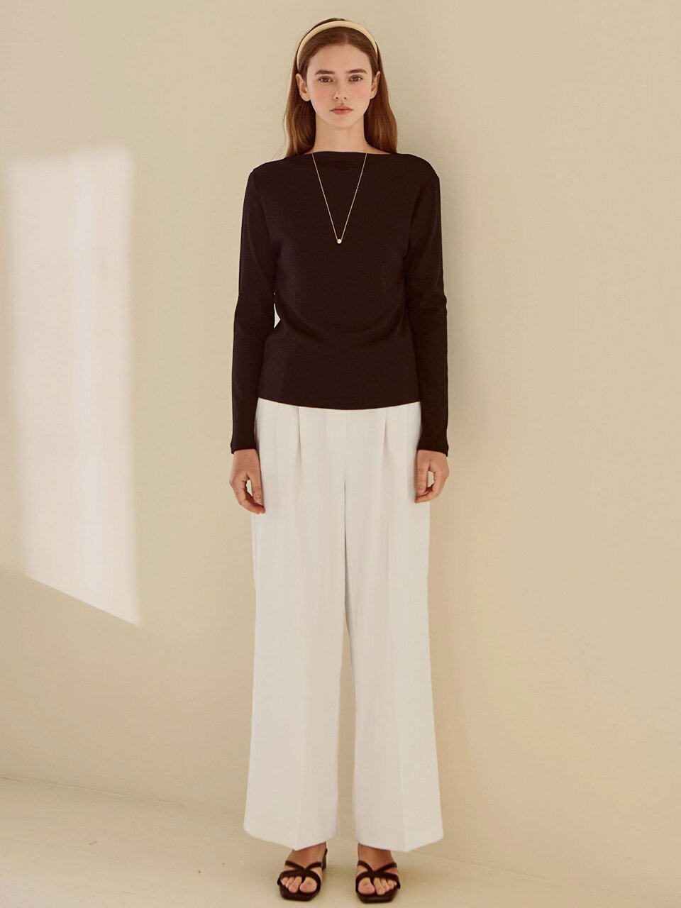 Relax pintuck wide pants_3 Colors
