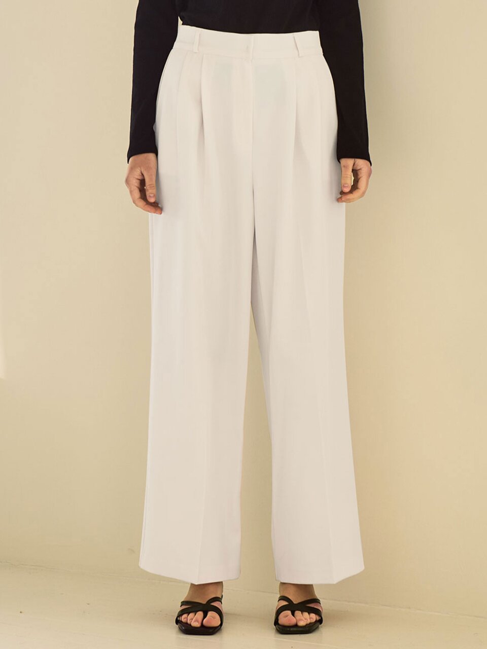 Relax pintuck wide pants_3 Colors