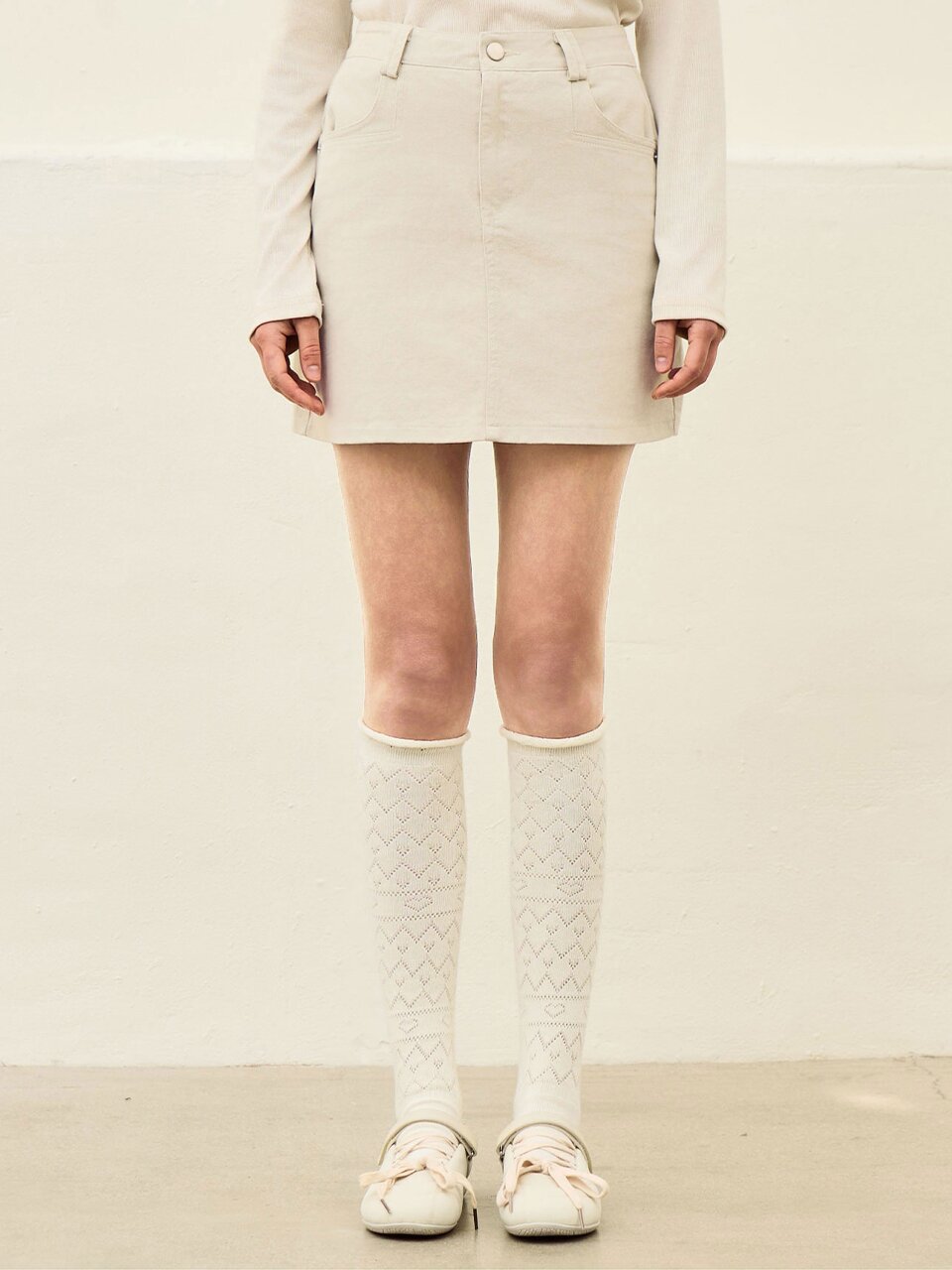 Daily short denim skirt_3 Colors
