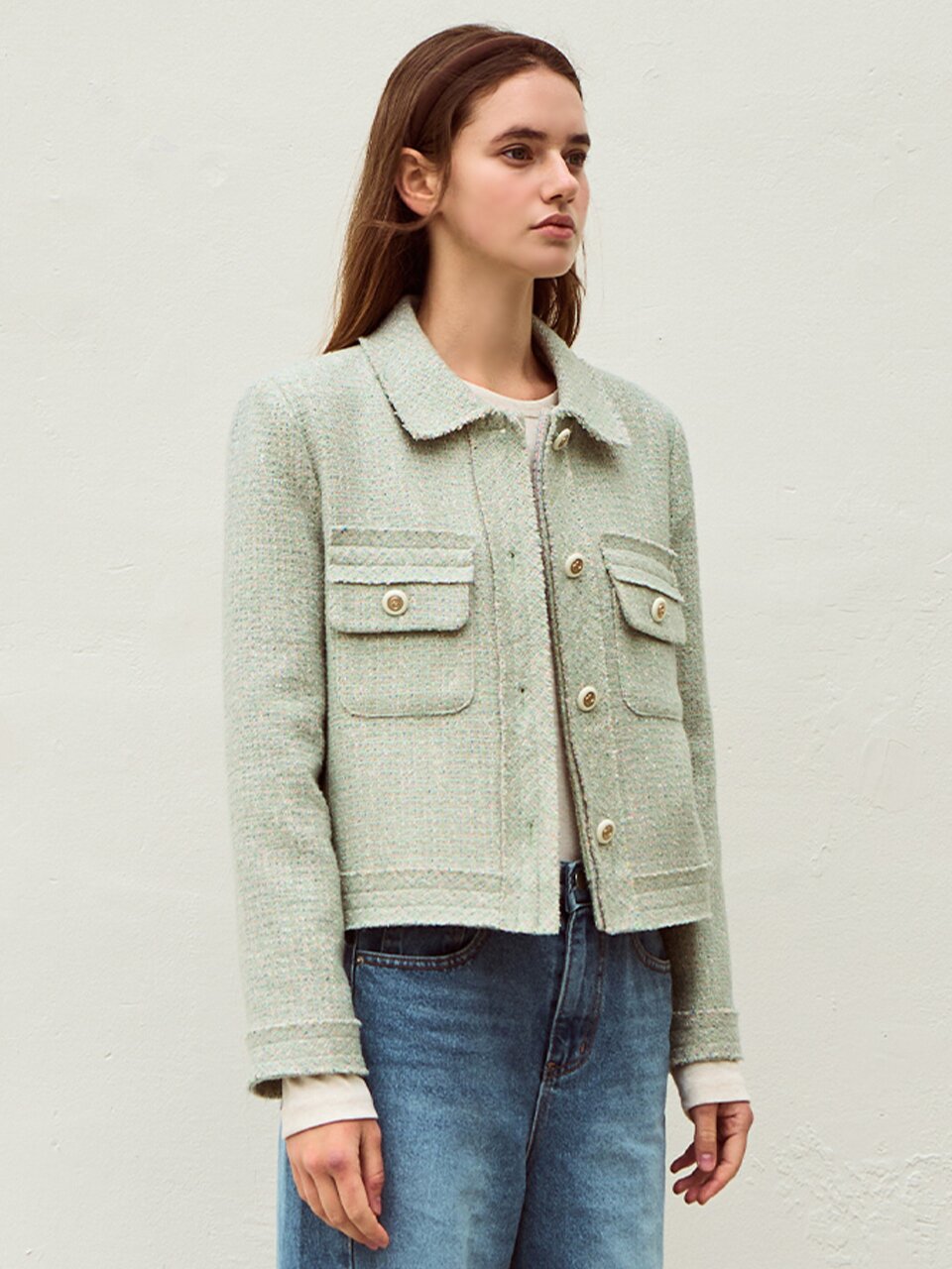 Solly tweed jacket - Mint