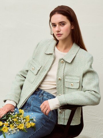 Solly tweed jacket - Mint