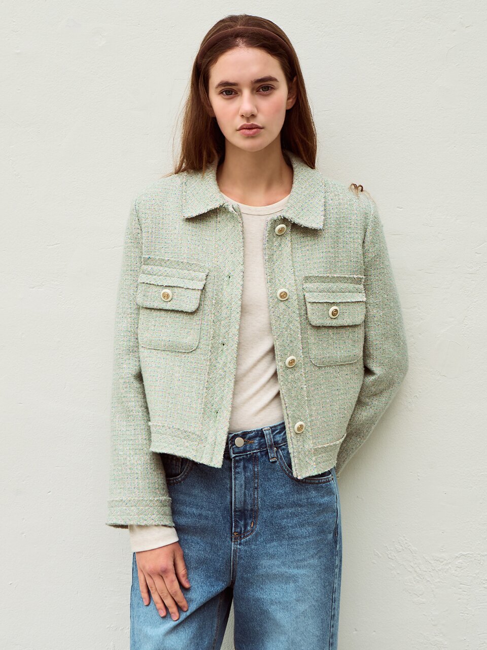 Solly tweed jacket - Mint