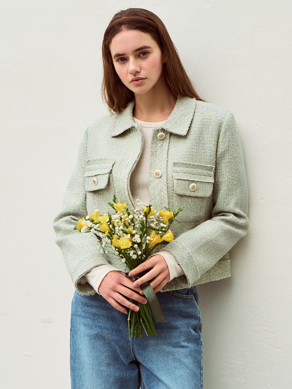 Solly tweed jacket - Mint