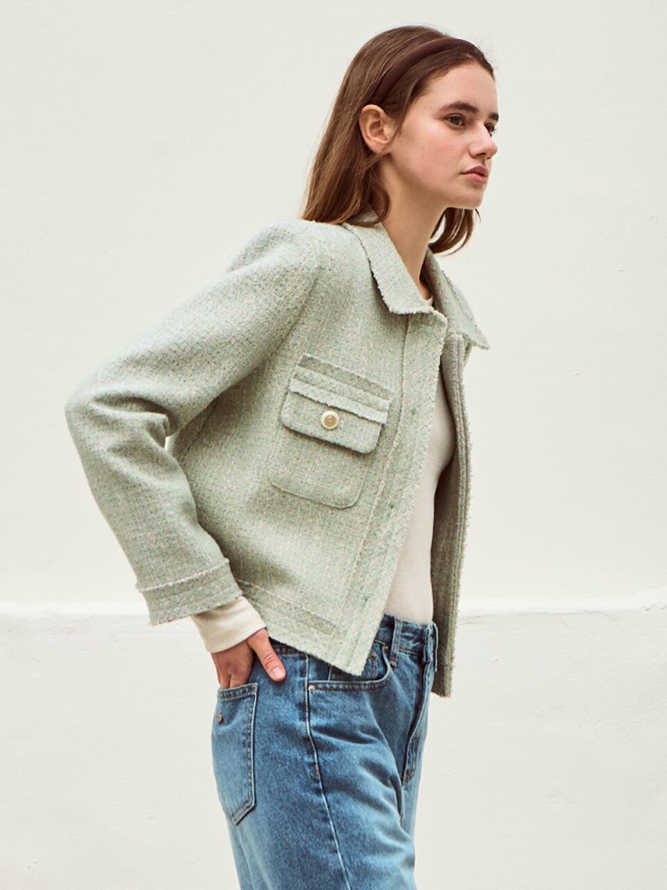 Solly tweed jacket - Mint