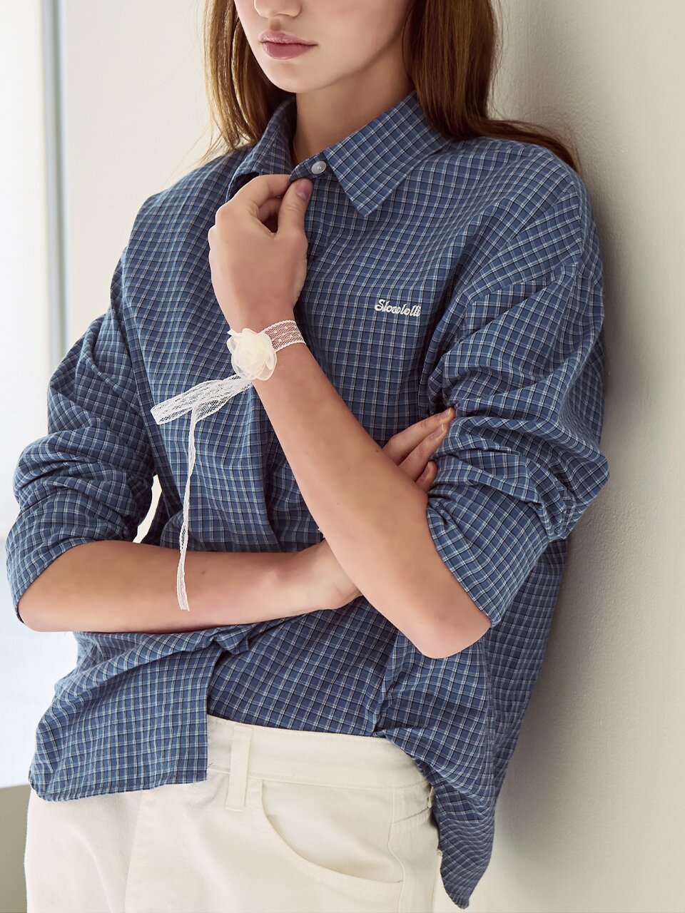 Square check shirt - Blue
