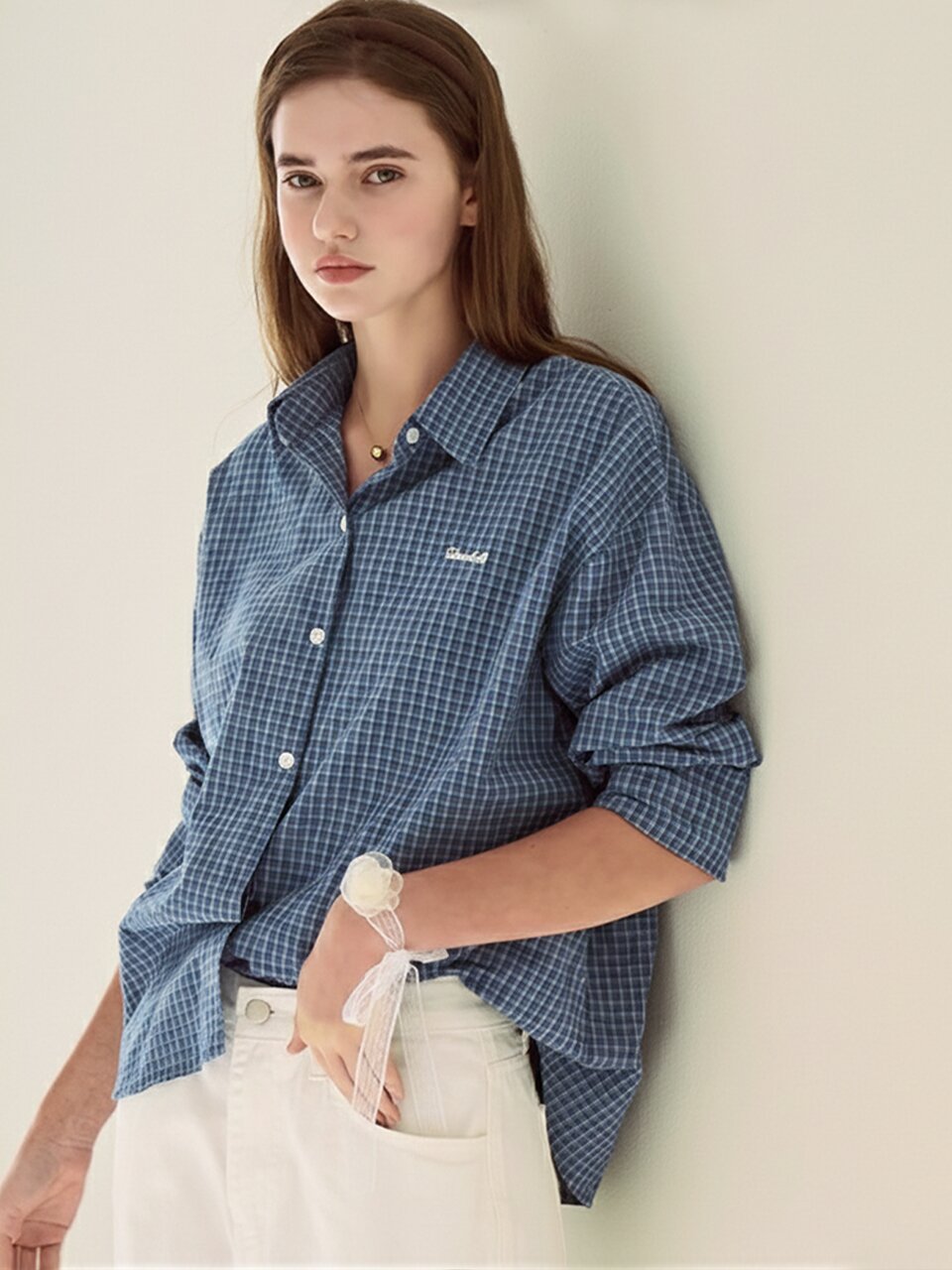 Square check shirt - Blue