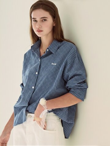 Square check shirt - Blue
