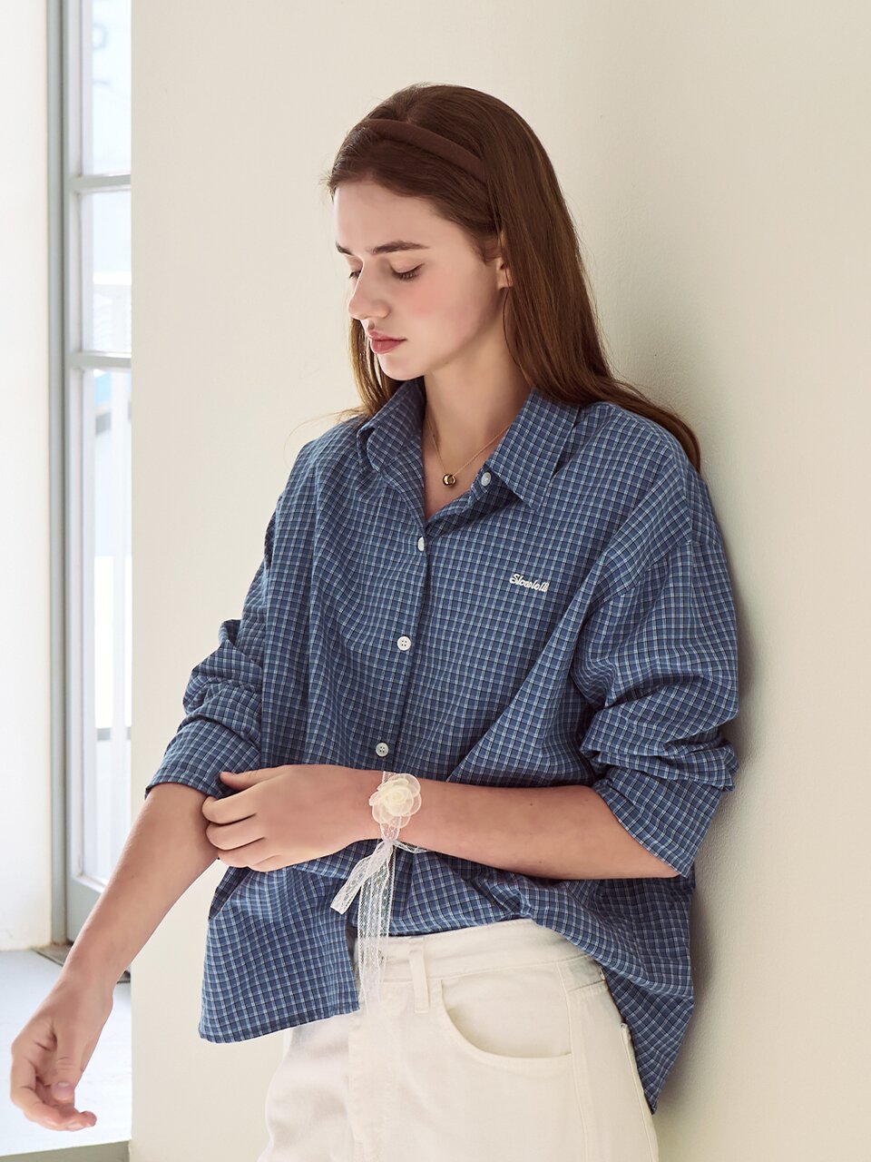 Square check shirt - Blue