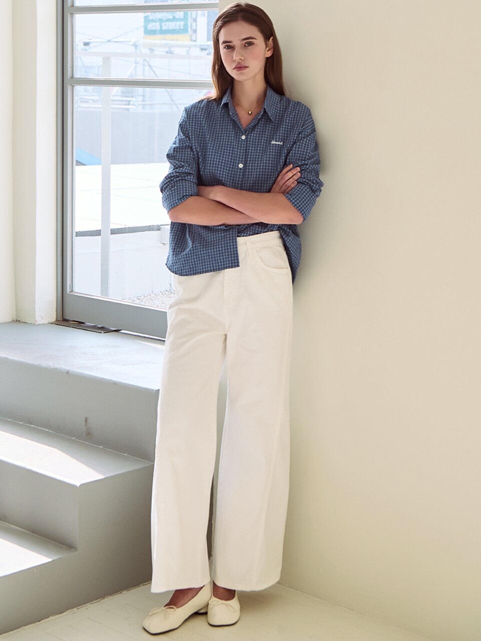 Square check shirt - Blue