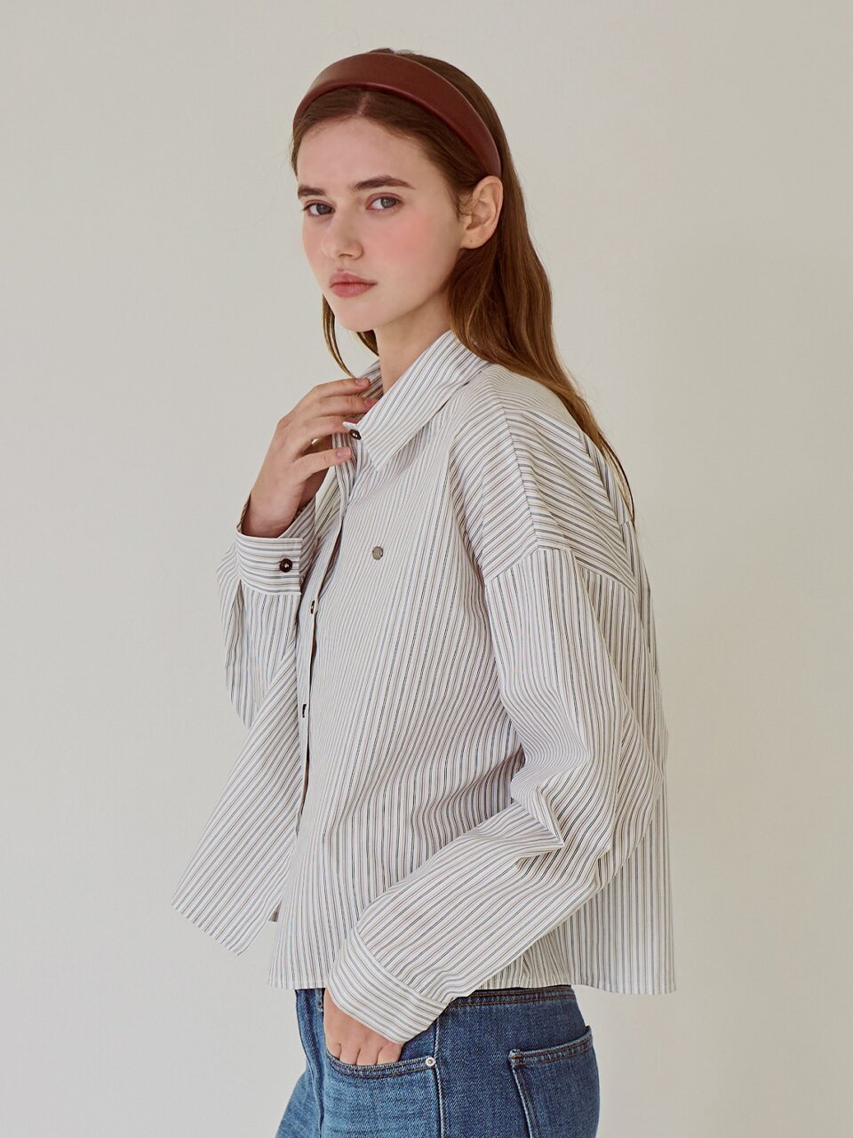 [3차리오더] Stripe crop basic shirt_3 Colors