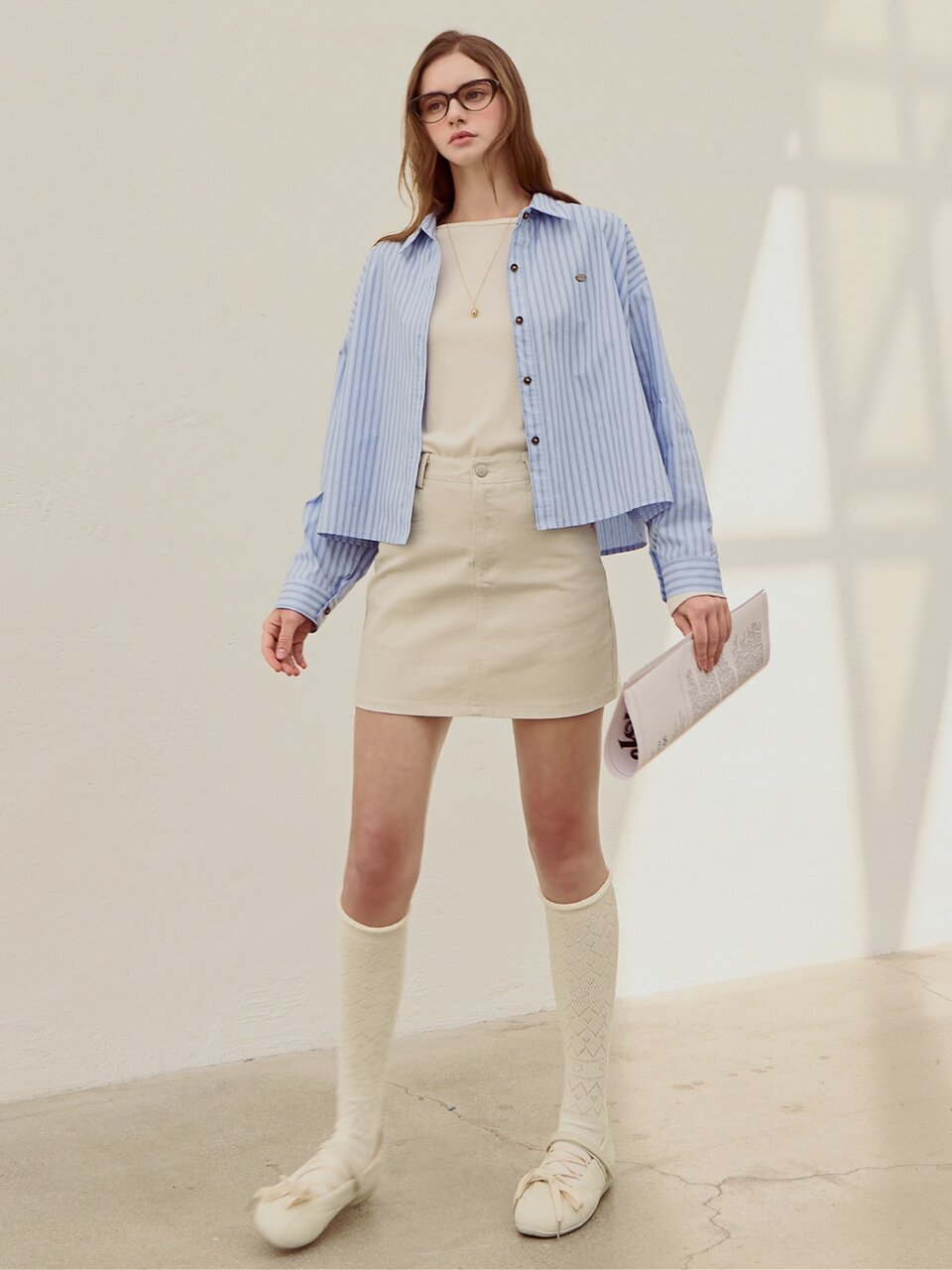 [3차리오더] Stripe crop basic shirt_3 Colors