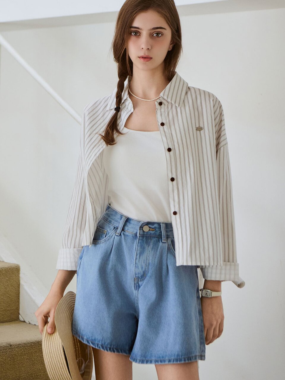 [3차리오더] Stripe crop basic shirt_3 Colors