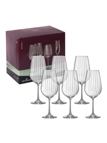 크리스탈렉스 워터폴 레드 화이트 와인잔 샴페인 잔 6p 신혼부부 집들이 선물 세트