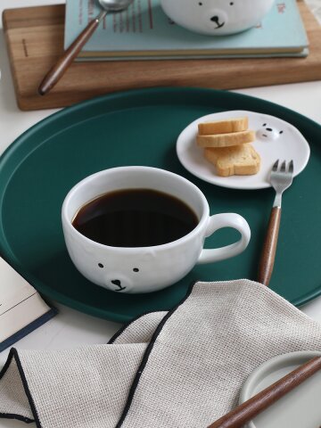 북극곰 커피 컵 브런치 라떼 잔 찻잔