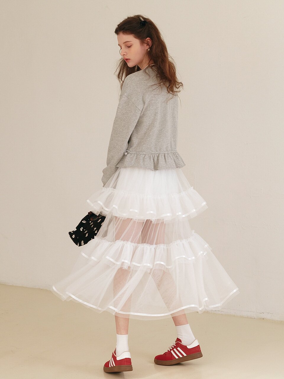 3/19예약배송_Cest_Mesh layer see through skirt