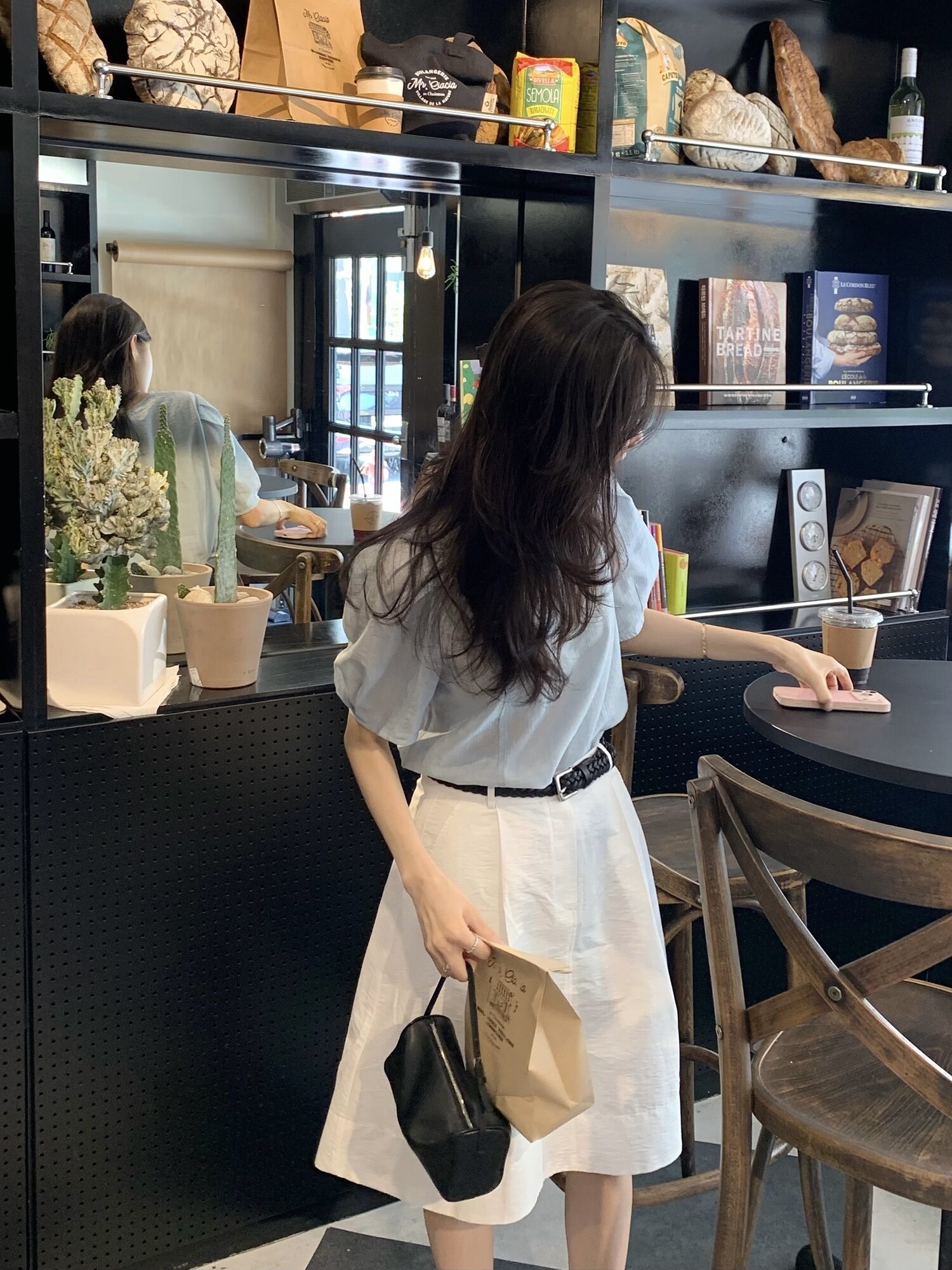 코튼 베이직 하프스커트