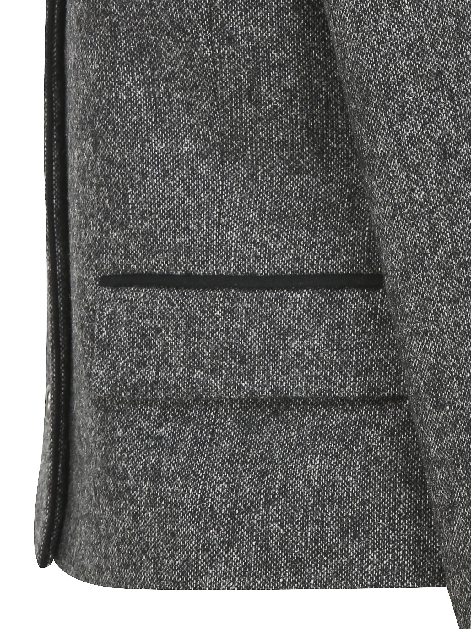 울 파이핑 라운드넥 크롭 재킷 (MELANGE GREY)