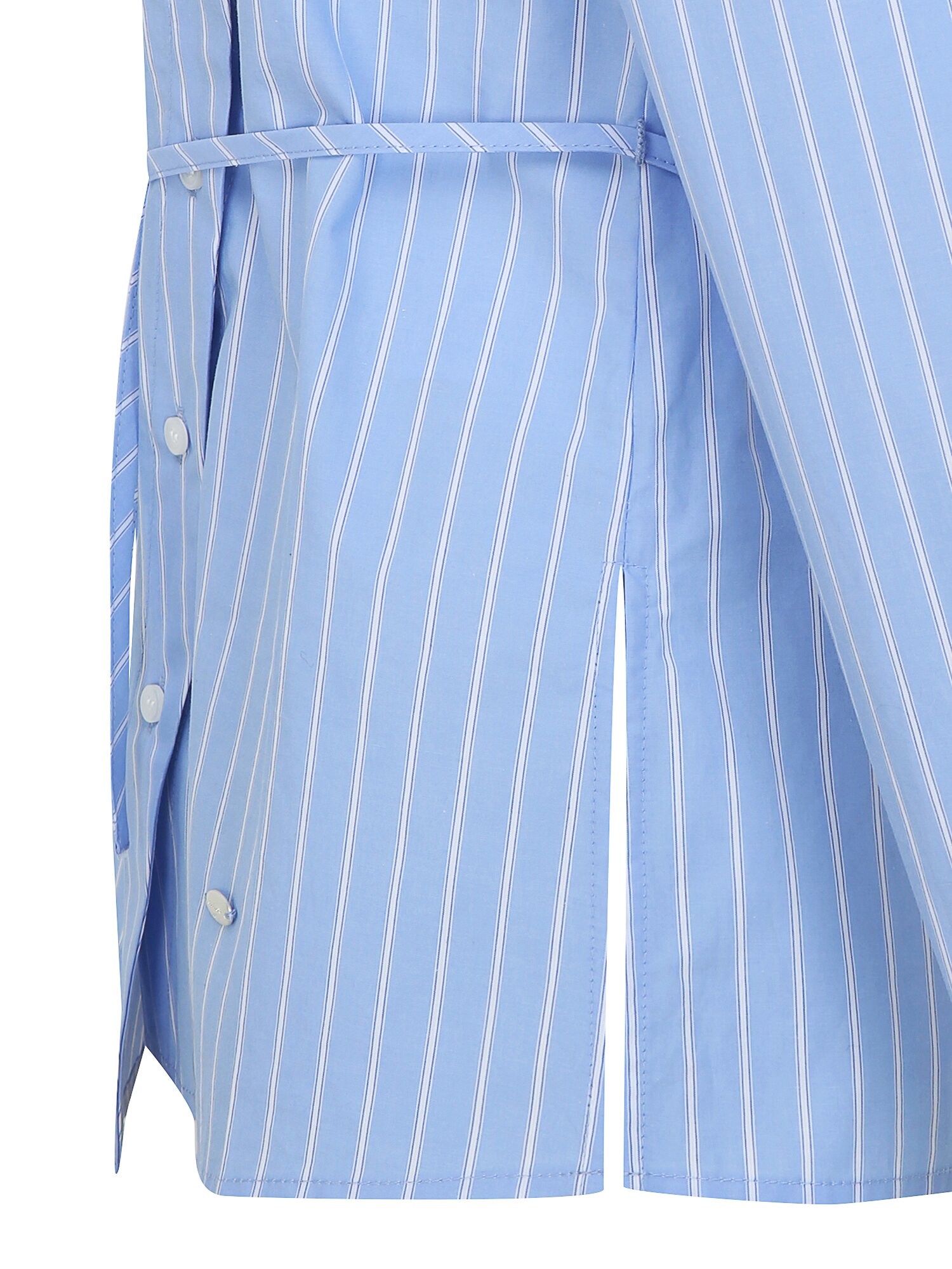 코튼 언밸런스 칼라 블라우스 (STRIPE BLUE)