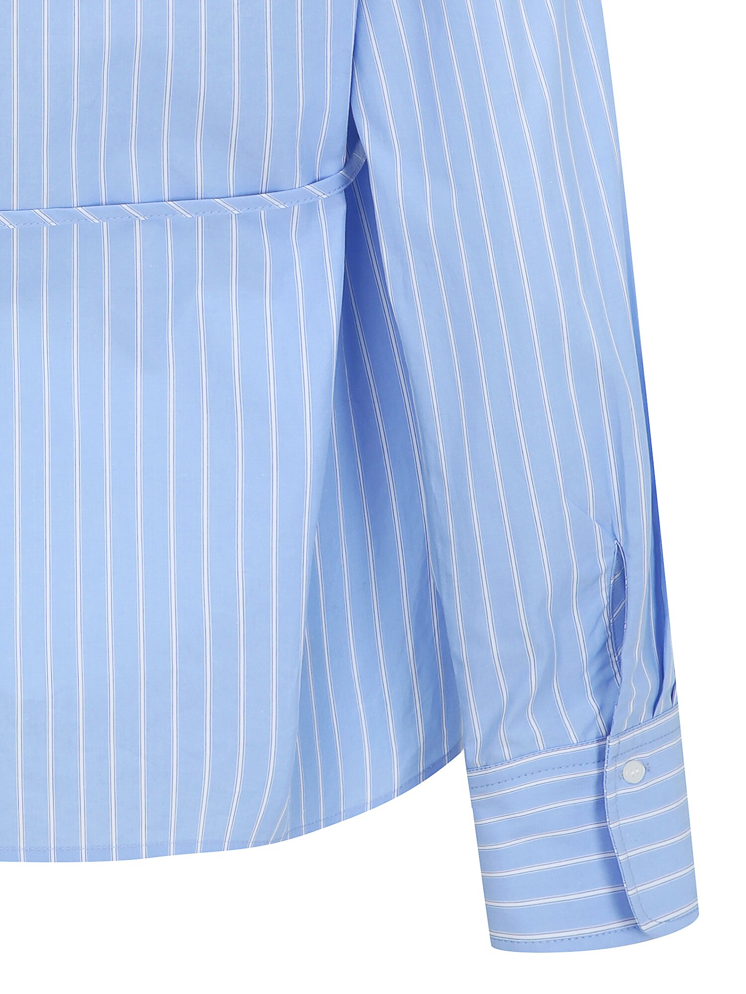 코튼 언밸런스 칼라 블라우스 (STRIPE BLUE)