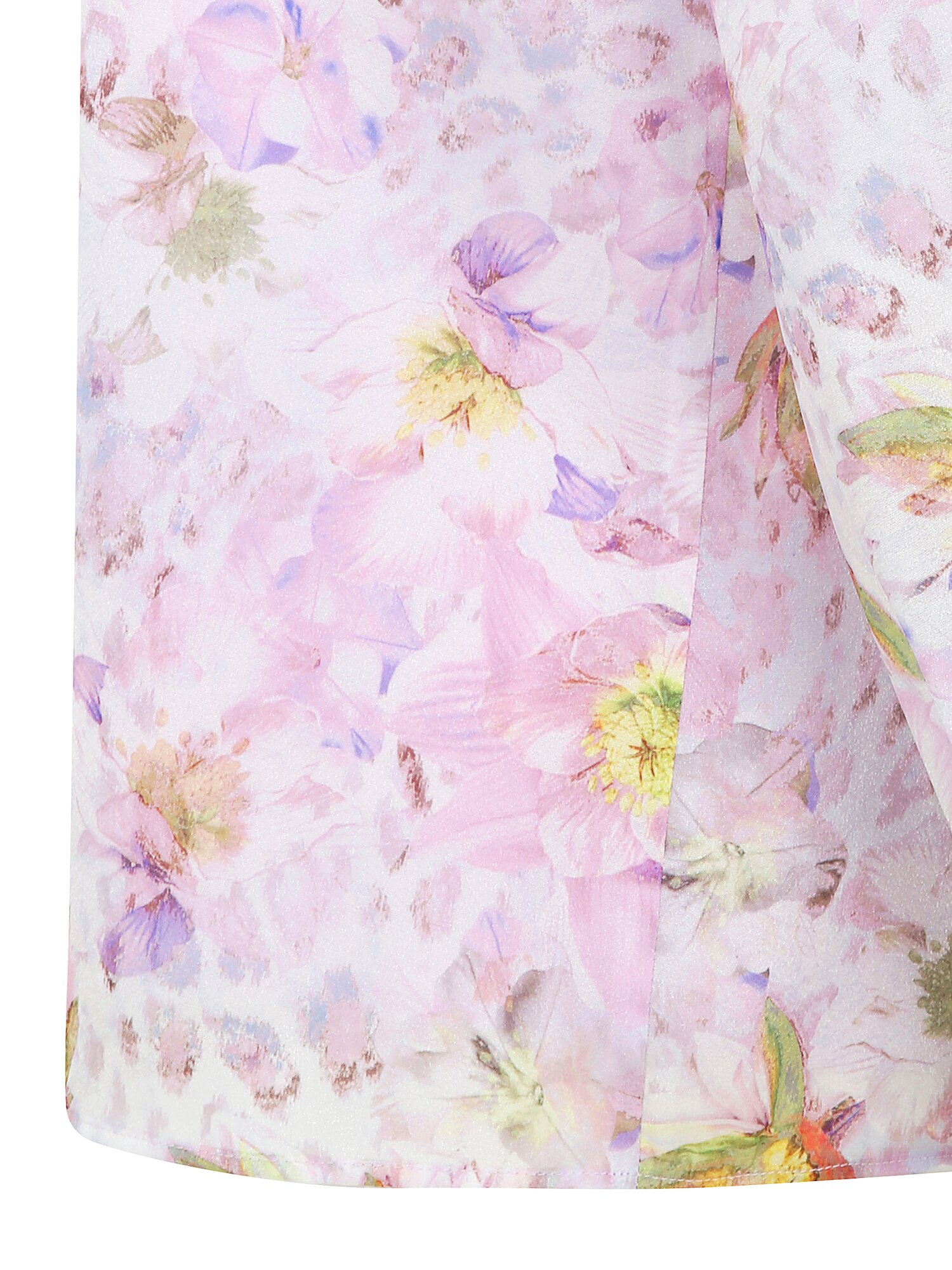 백 스트랩 셔링 하이넥 블라우스 (PRINT PINK)