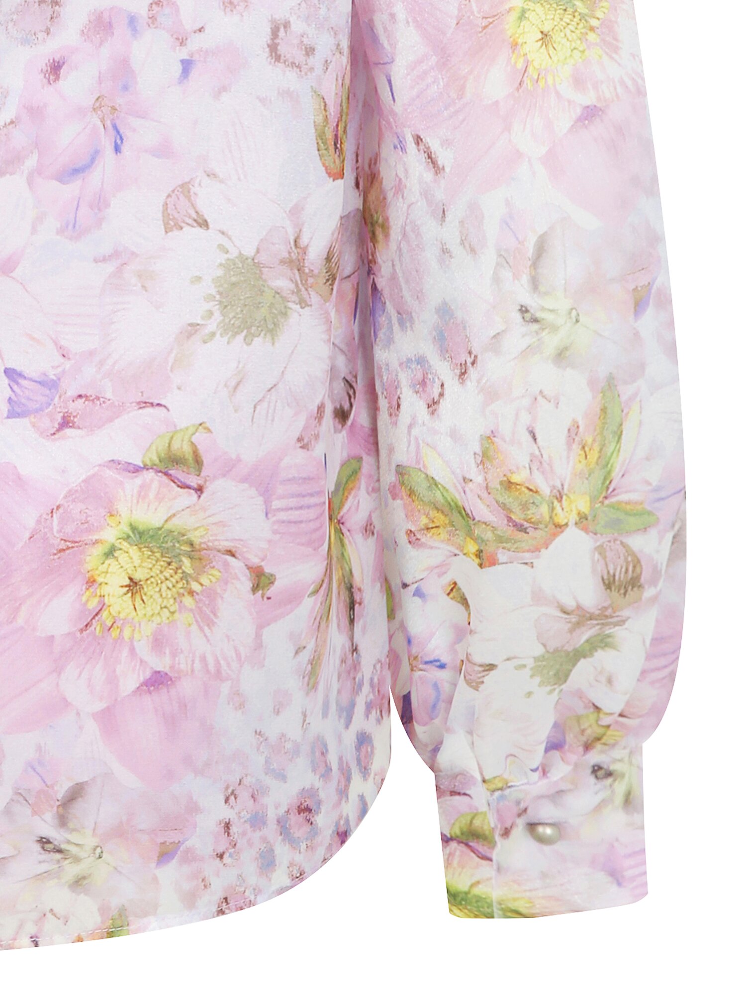 백 스트랩 셔링 하이넥 블라우스 (PRINT PINK)