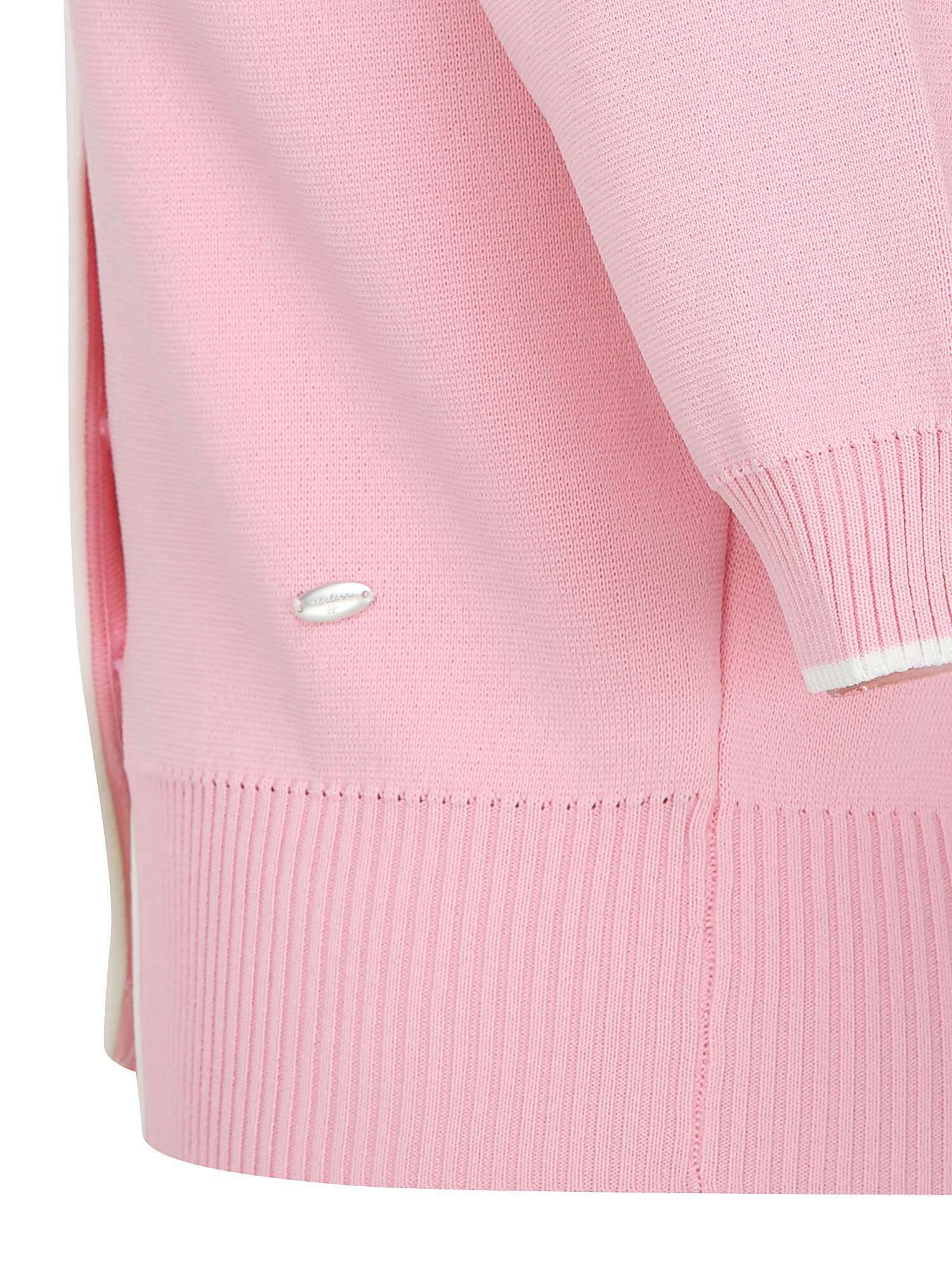 배색 하프 슬리브 크롭 가디건 (PINK)