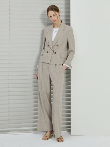 웰트 포켓 원턱 와이드 팬츠 