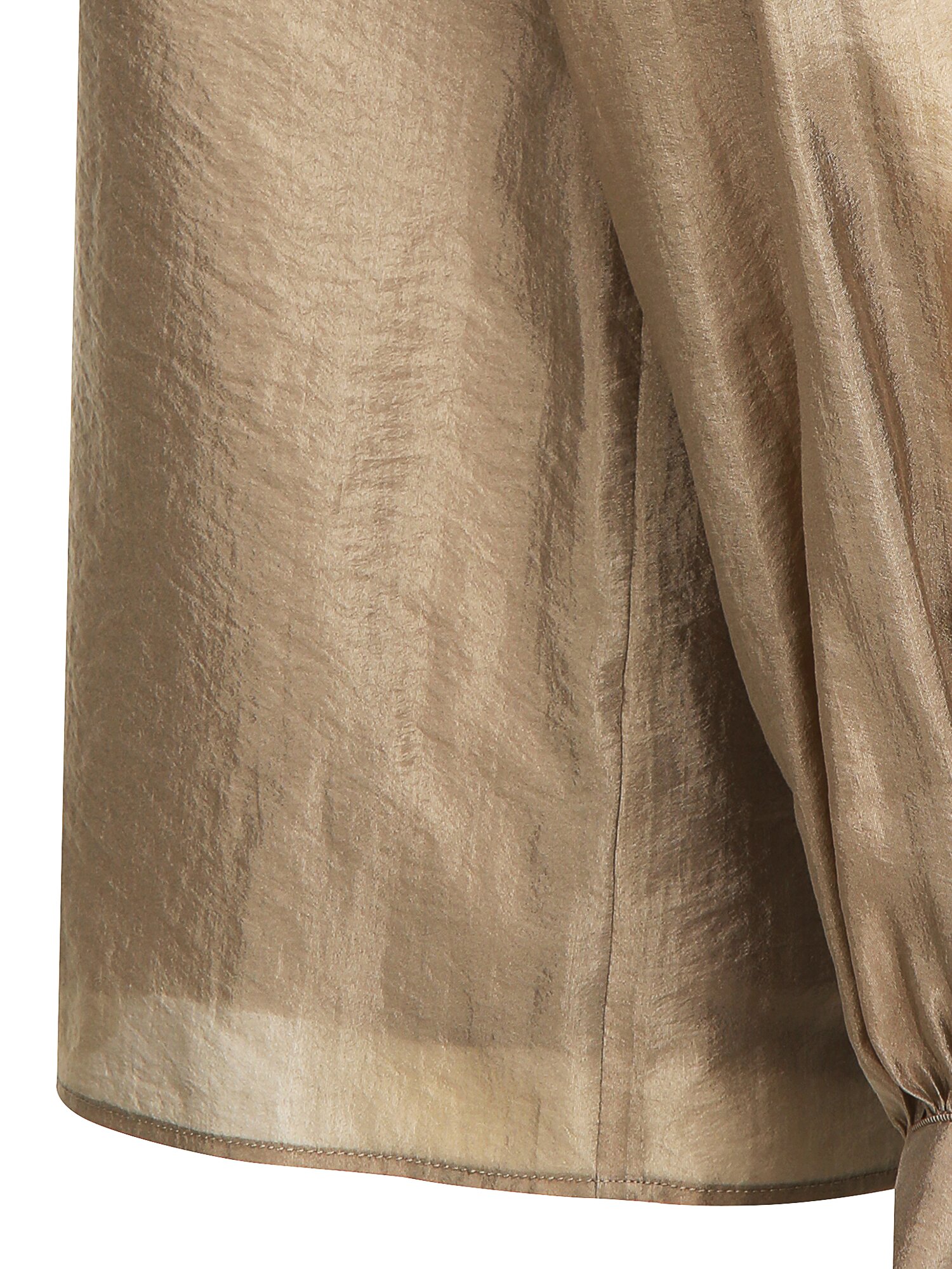 백 스트랩 셔링 하이넥 블라우스 (BEIGE)