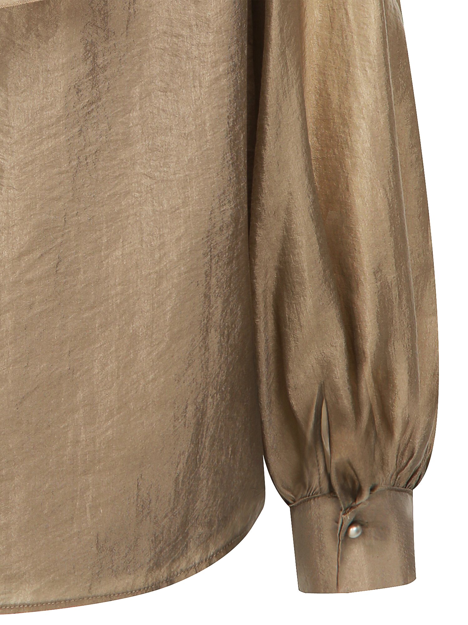 백 스트랩 셔링 하이넥 블라우스 (BEIGE)